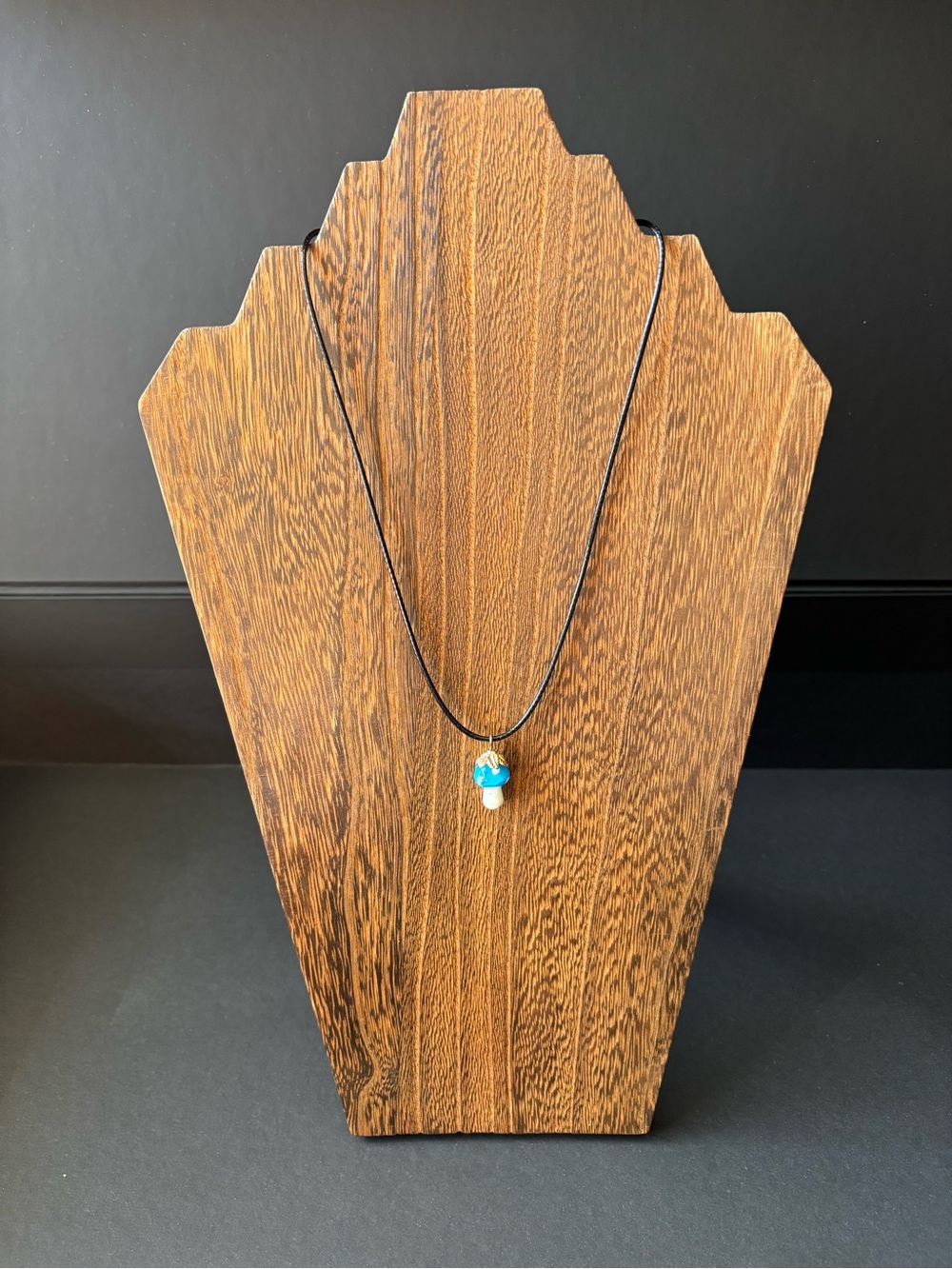 ReMixed Blue White Glass Mushroom Necklace | Pendant